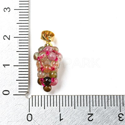 Natural Multicolor Tourmaline Round Cluster Pendants G-D094-04G-1