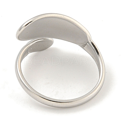 Non-Tarnish 304 Stainless Steel Oval Open Cuff Ring for Women RJEW-A043-33P-1