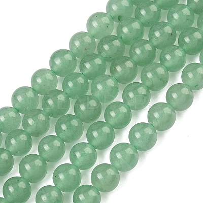 Natural Green Aventurine Beads Strands GSR6mmC024-1