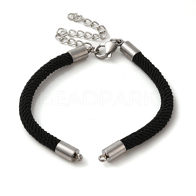 Milan Cord & 202 Stainless Steel Bracelets Making MAK-H004-01B-P01-1