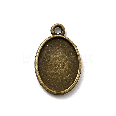 Oval Two-Sided Alloy Pendant Cabochon Settings X-PALLOY-N0088-15AB-NF-1