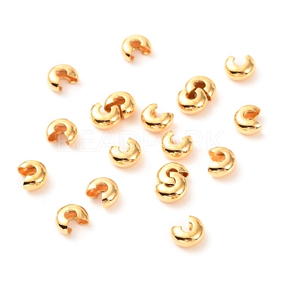 Brass Crimp Beads Covers KK-F824-036A-G-1