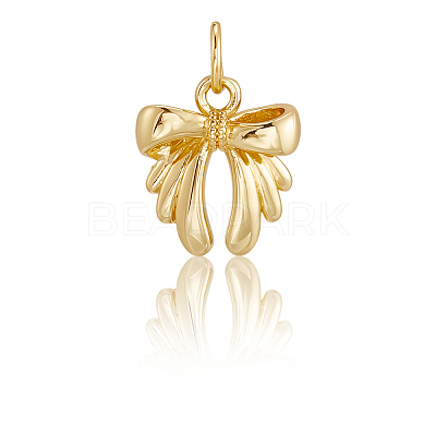 12Pcs Bowknot Brass Charms KK-BBC0019-35-1