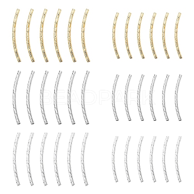 90Pcs 3 Colors Brass Tube Beads KK-YW0002-08A-1