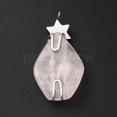 Natural Rose Quartz Pendants G-G870-04P-1