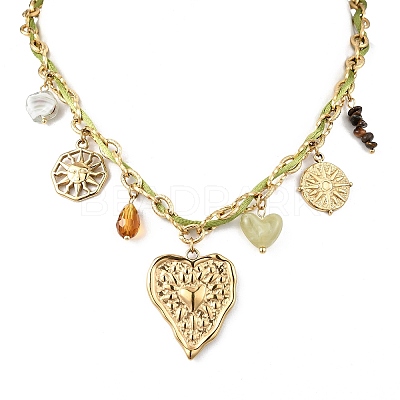 Women's 304 Stainless Steel Necklaces NJEW-A063-12G-1