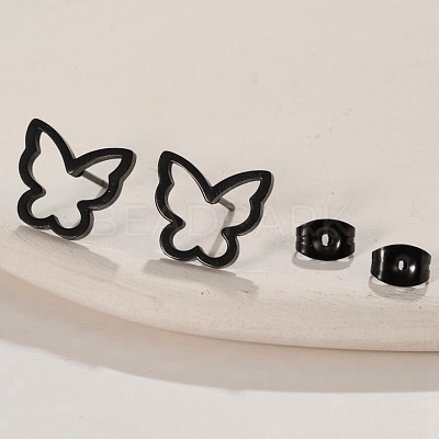 304 Stainless Steel Stud Earrings with 316 Surgical Stainless Steel Pins PW-WG57925-08-1