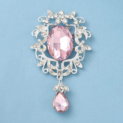 Zinc Alloy Glass Big Pendants PALLOY-Z017-02C-S-1