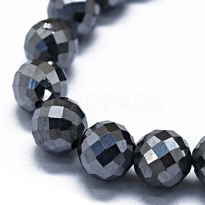 Natural Terahertz Stone Beads Strands G-G927-36-1