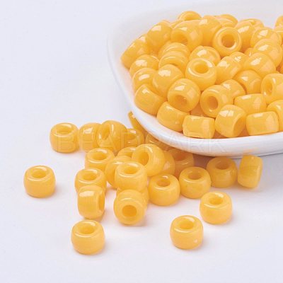Opaque Acrylic European Large Hole Beads PL338-74-1
