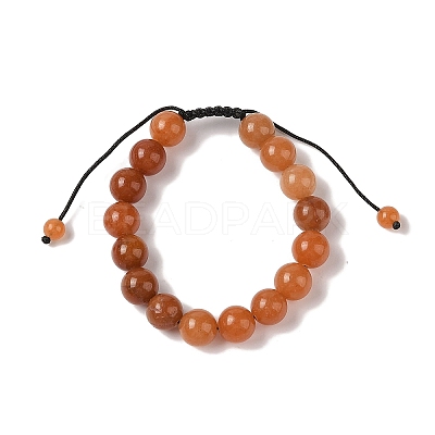 10mm Round Natural Red Aventurine Braided Bead Bracelets BJEW-C067-01C-11-1