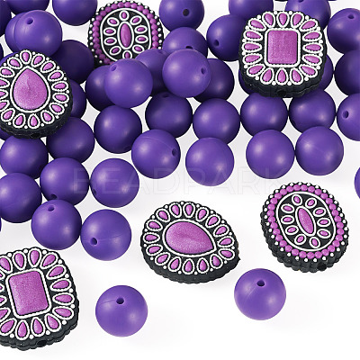 56Pcs 4 Styles Silicone Beads FIND-TA0010-75C-1