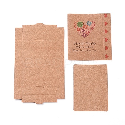 Kraft Paper Boxes and Necklace Jewelry Display Cards X-CON-L016-B08-1