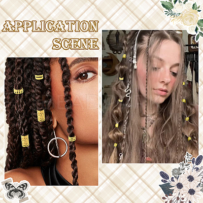 200Pcs 5 Styles Iron Dreadlocks Beads Hair Decoration OHAR-SC0001-13-1