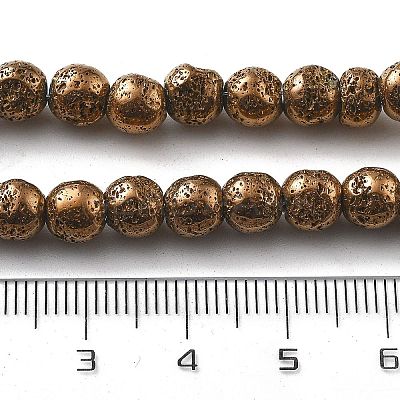 Electroplated Natural Lava Rock Beads Strands X-G-A251-B01-01A-1