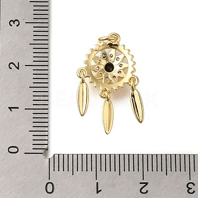 Rack Plating Brass Micro Pave Cubic Zirconia Pendants ZIRC-F142-09G-1