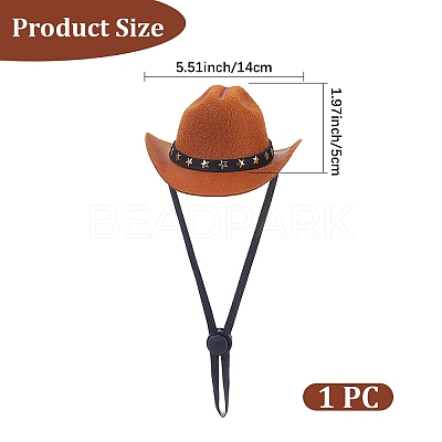 Felt Pet Cowboy Hat AJEW-WH20070-131C-1
