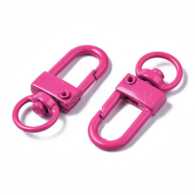 Spray Painted Eco-Friendly Alloy Swivel Snap Hooks Clasps PALLOY-T080-02H-NR-1