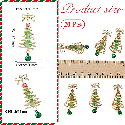 20Pcs Glass & Alloy Pendants FIND-SC0020-37-1