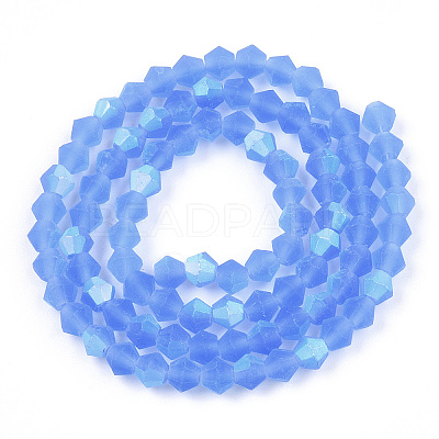 Imitate Austrian Crystal Bicone Frosted Glass Beads Strands LS-EGLA-A039-T3mm-MB07-1