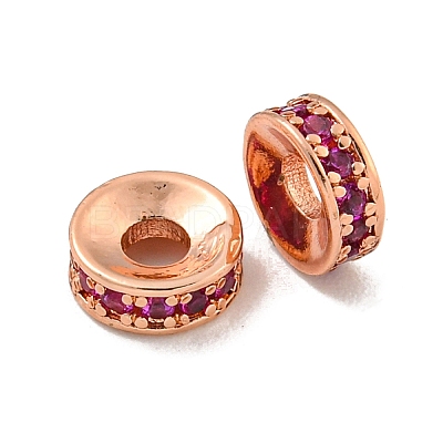 Brass Cubic Zirconia Spacer Beads KK-L215-004B-RG01-1