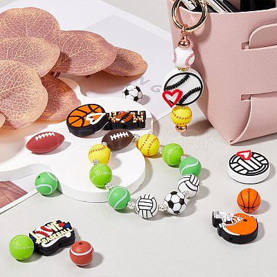Sports Silicone Beads SIL-SC0002-40-1