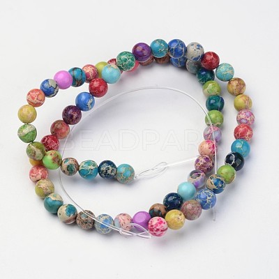 Natural Imperial Jasper Beads Strands X-G-I122-4mm-14-1