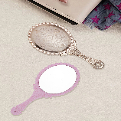2Pcs 2 Colors Plastic Mirror AJEW-LP0012-13-1