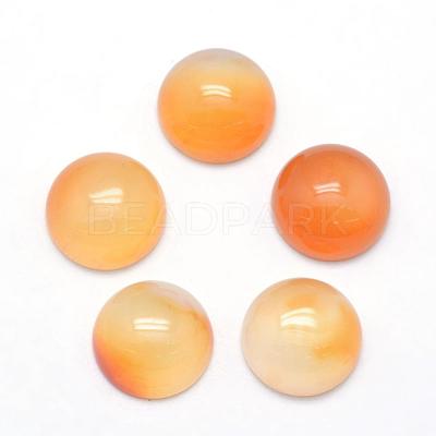 Natural Yellow Agate Cabochons G-P393-R17-12mm-1
