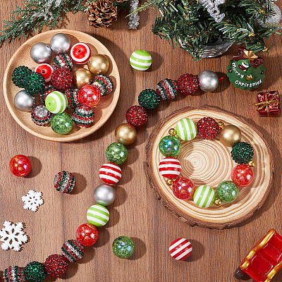 Round Resin Rhinestone & Acrylic Beads DIY-SC0026-80A-1