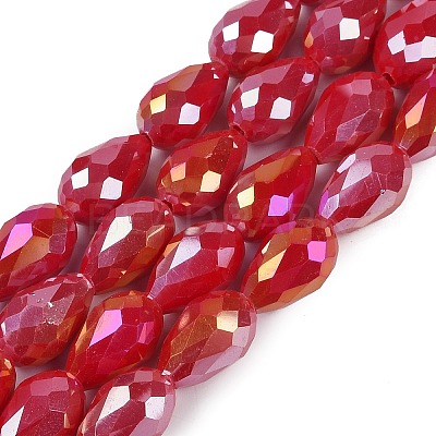 Opaque Solid Color Electroplate Glass Beads Strands LS-EGLA-N013-P10mm-B07-1
