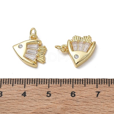 Brass Micro Pave Clear Cubic Zirconia Charms KK-CBA56EF-22G-1