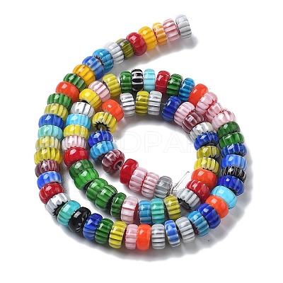 Handmade Millefiori Lampwork Beads Strands X-LAMP-F035-05-1