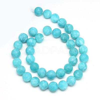 Natural White Jade Bead Strands G-R297-8mm-45-1