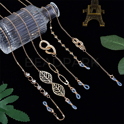 6Pcs 6 Style Zinc Alloy Eyeglasses Chains AJEW-BY0001-04-1