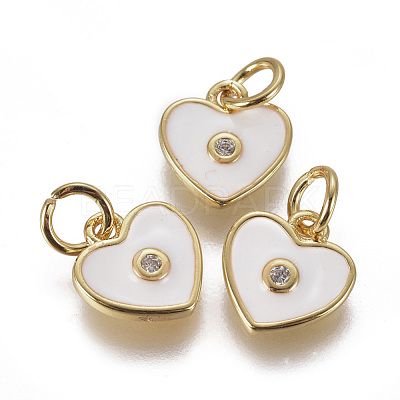 Brass Micro Pave Cubic Zirconia Pendants ZIRC-I026-06G-1