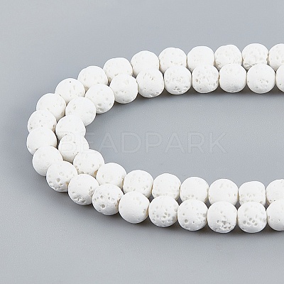 Synthetic Lava Rock Beads Strands G-S247-6mm-08-1-1