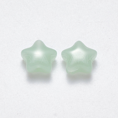 Imitation Jade Glass Beads GLAA-R211-04-B02-1
