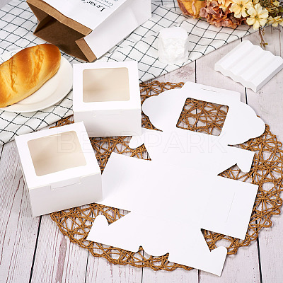 Square Paper Biscuit Boxes with Square Clear Window CON-TAC0001-12B-01-1