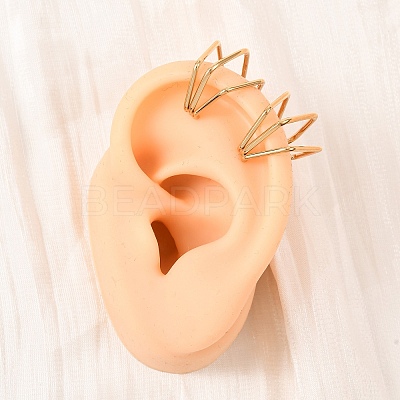 304 Stainless Steel Triple Pentagon Cuff Earrings EJEW-K268-88G-1