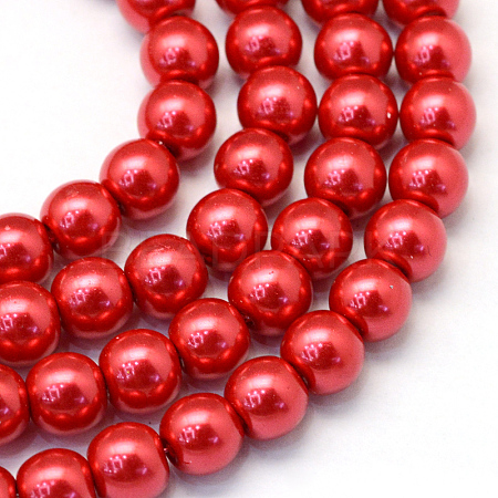 Baking Painted Pearlized Glass Pearl Round Bead Strands X-HY-Q003-10mm-74-1