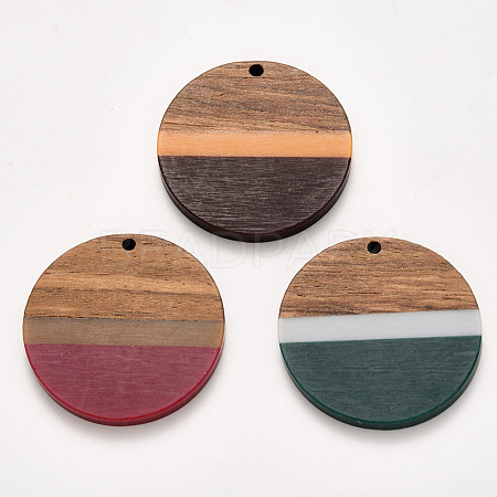Resin & Walnut Wood Pendants RESI-S384-009A-A-1