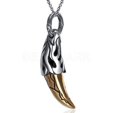 Punk Style Stainless Steel Pendant Necklaces NJEW-BB34059-1