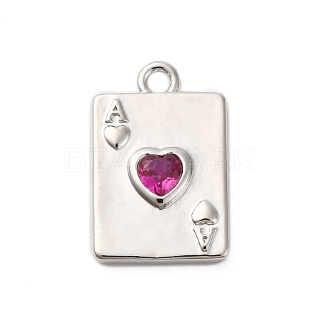 Brass Micro Pave Cubic Zirconia Charms KK-F895-15P-1