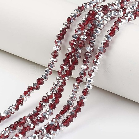 Electroplate Transparent Glass Beads Strands EGLA-A034-T8mm-M02-1