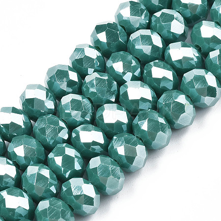 Electroplate Glass Beads Strands EGLA-A034-P8mm-A09-1