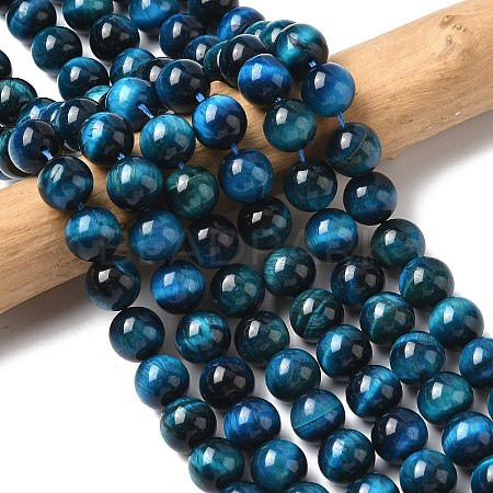 Natural Tiger Eye Beads Strands G-K203-87-10mm-1
