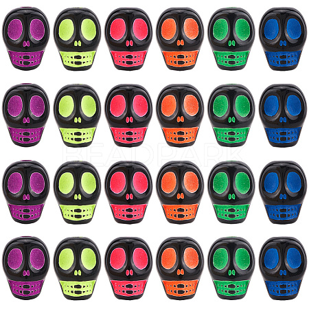 400Pcs Opaque Black Acrylic Beads MACR-SC0001-66-1
