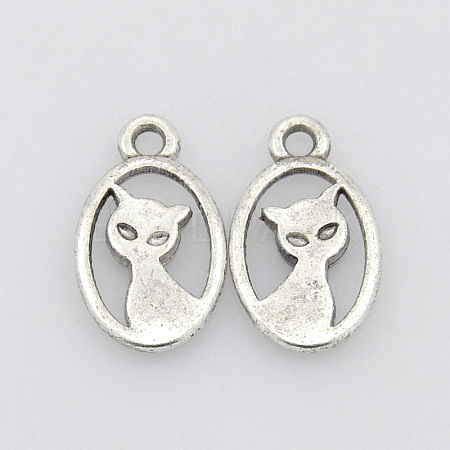 Tibetan Style Alloy Kitten Pendants LS-TIBEP-R219-AS-LF-1