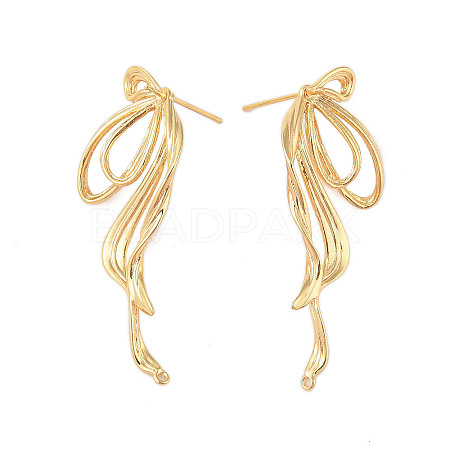 Brass Stud Earrings Findings EJEW-B063-01G-1